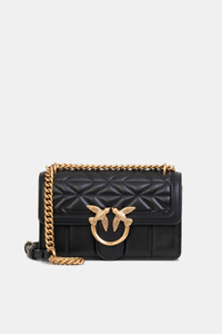 PINKO skórzana torebka Love One Mini DC czarna
