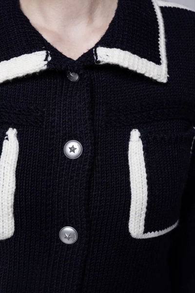 PINKO kargigan z wełny merynosów Sulcis granatowy