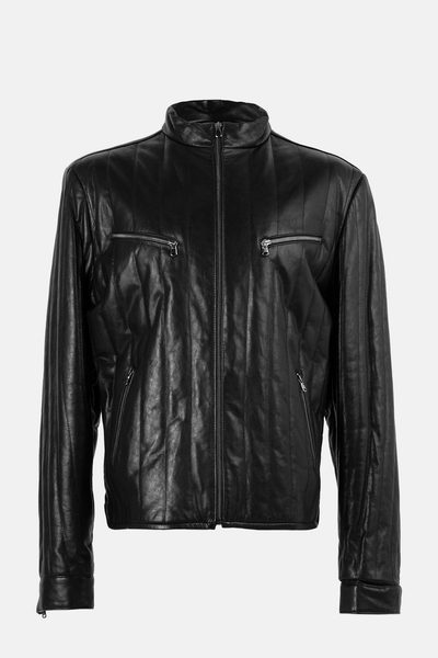 FAN kurtka skórzana męska czarna