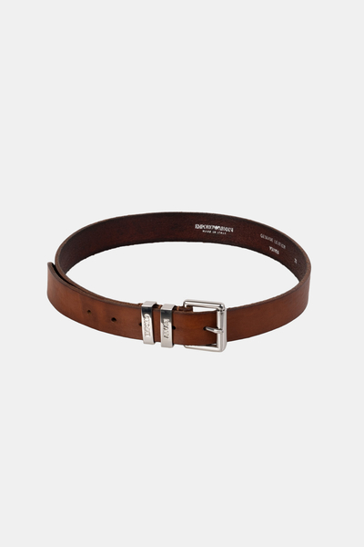 Pasek Emporio Armani z klasyczną sprzączką Y3I156 82487 brązowy