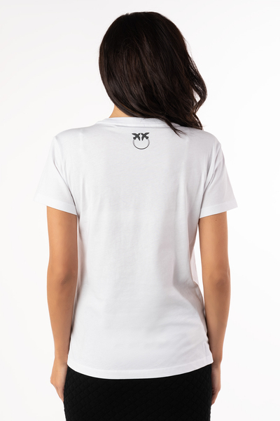 Pinko T-SHIRT biały z napisami TUBE 1