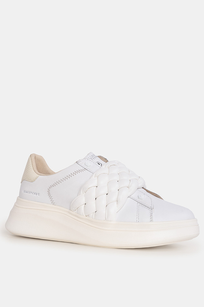 MOACONCEPT Sneakersy wsuwane skórzane białe