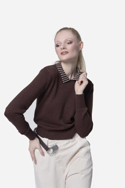 PINKO sweter damski Ventotene brązowy