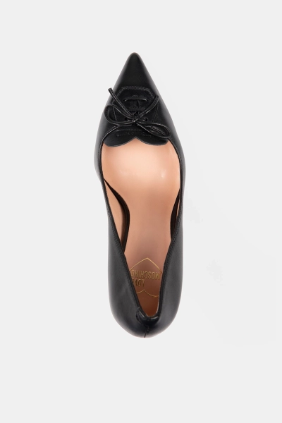 Love Moschino czarne damskie szpilki ze skóry Scarpad.Spillo95 czarne