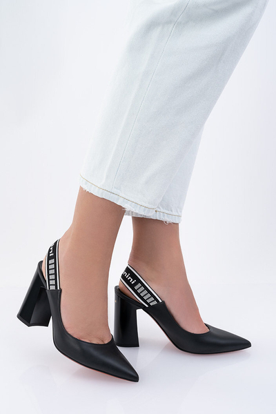 BALDININI Czółenka na słupku czarne