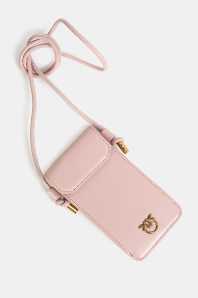 Pinko Pokrowiec na telefon różowy Phone Case Vitello Shinny 