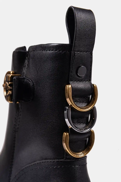 PINKO botki damskie skórzane MIA 21 czarne