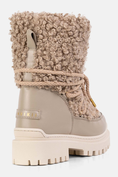 INUIKII Śniegowce z futerkiem Vegan Riccio beżowe