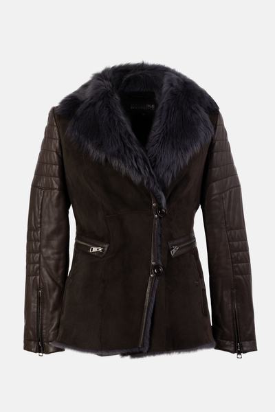 Rockandblue krótki kożuch z futrzanym kołnierzem Nyoko