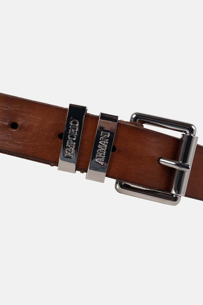 Pasek Emporio Armani z klasyczną sprzączką Y3I156 82487 brązowy