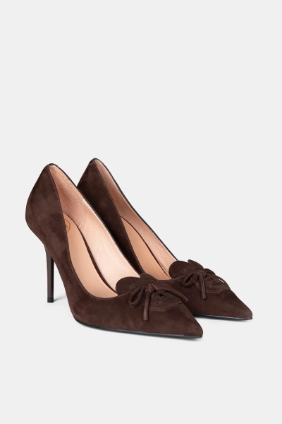 Love Moschino szpilki damskie zamszowe Scarpad.Spillo95 brązowe