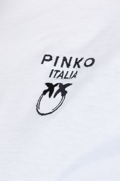 PINKO T-shirt Biały z nadrukiem logo Treviglio