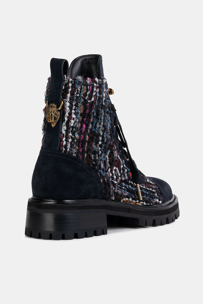 Kurt Geiger botki damskie niebieskie Kensington Combat COMBAT