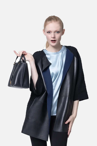 PINKO narzutka skórzana Culminare czarna