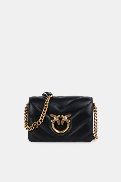 Pinko czarna torebka Love Click Mini Sheep Nappa Big Chevron