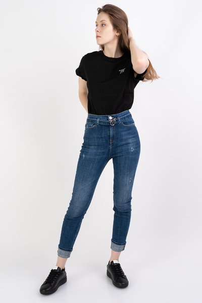PINKO Jeansy niebieskie z paskiem Susan 33 Skinny Pj773