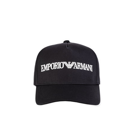 Emporio Armani Czapka z daszkiem z logo czarna 