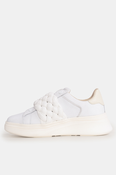 MOACONCEPT Sneakersy wsuwane skórzane białe