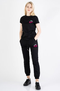PINKO T-shirt Czarny z logo ACQUASPARTA 5 