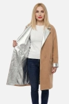 PINKO dwustronny płaszcz Estate Reversible Coat beżowo srebrny 