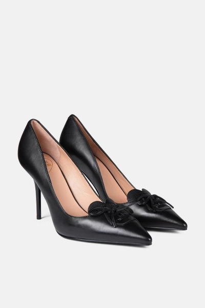 Love Moschino czarne damskie szpilki ze skóry Scarpad.Spillo95 czarne