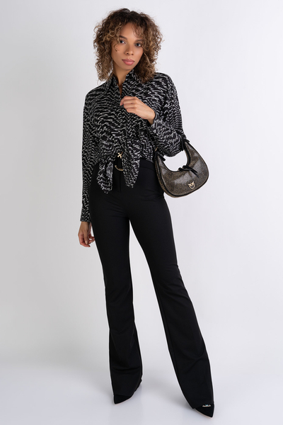 PINKO spodnie damskie PHANTON z wysokim stanem czarne