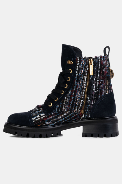 Kurt Geiger botki damskie niebieskie Kensington Combat COMBAT