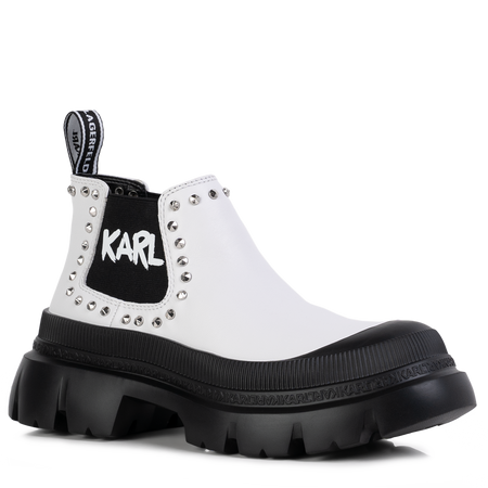 Karl Lagerfeld Botki TREKKA MAX Short Gore Stud Bt białe