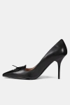 Love Moschino czarne damskie szpilki ze skóry Scarpad.Spillo95 czarne