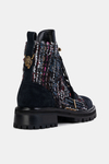 Kurt Geiger botki damskie niebieskie Kensington Combat COMBAT