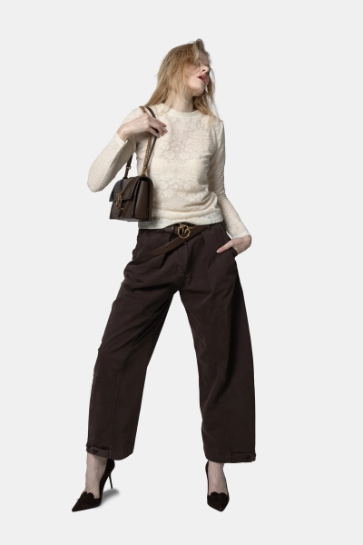 PINKO spodnie ballon bawełniane Pancarre brązowy
