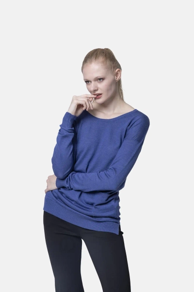 Roccobarocco wełniany sweter RBM-4W niebieski