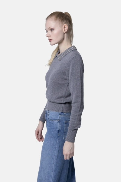 PINKO sweter o dopasowanym kroju Ventotene szary