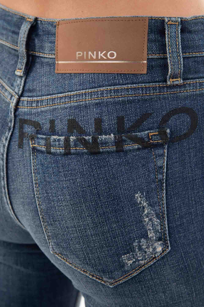 PINKO JEANSY  slim fit SABRINA 37 TROUSERS niebieskie