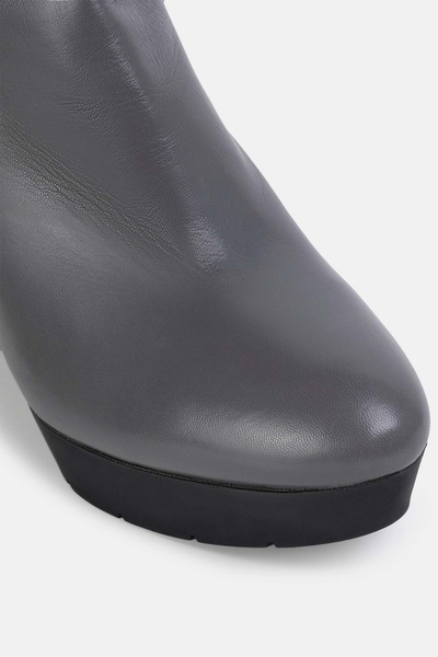 FABI botki na koturnie z futerkiem FD2920B Szare