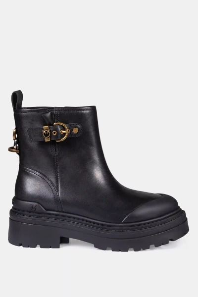 PINKO botki damskie skórzane MIA 21 czarne