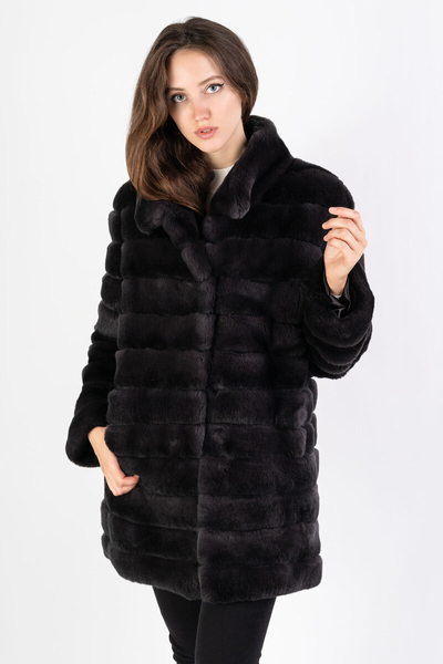 Kottas Mantsios futro z królików Rex szare