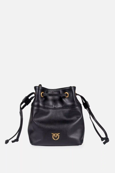 PINKO mini worek skórzany Secchiello 104303A0QO czarny