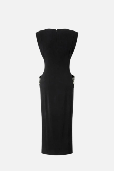 PINKO sukienka midi czarna Freccette