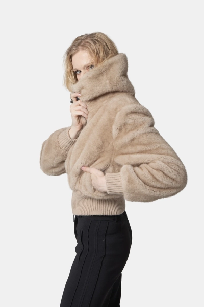 PINKO kurtka damska bomberka Bagels Fur Faux