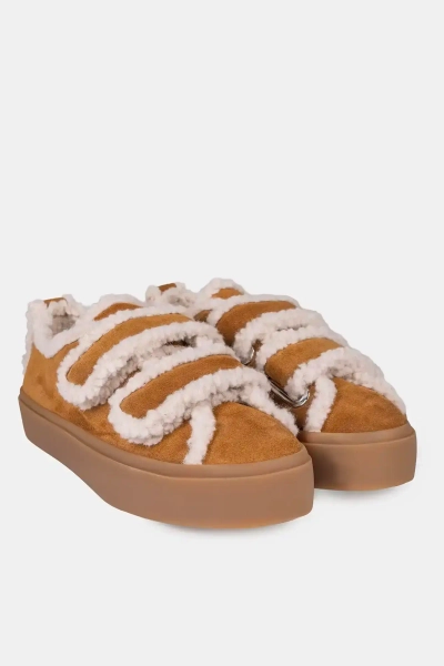 INUIKII sneakersy Shearling Low Velcro 35202-050 brązowe