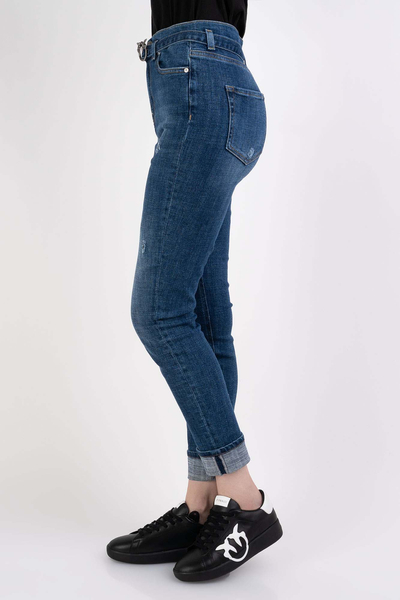 PINKO Jeansy niebieskie z paskiem Susan 33 Skinny Pj773
