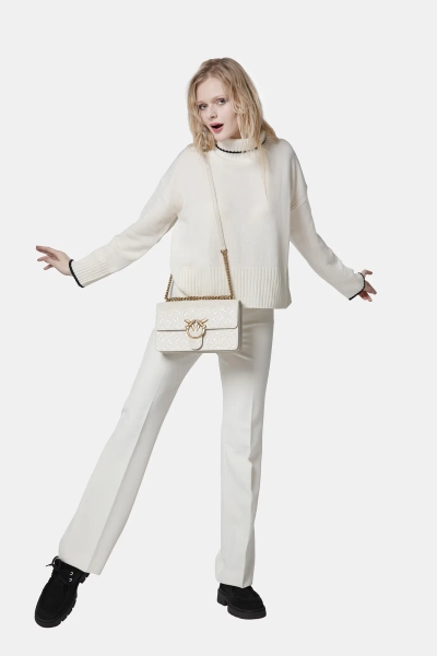 PINKO spodnie damskie z kantem Pita białe