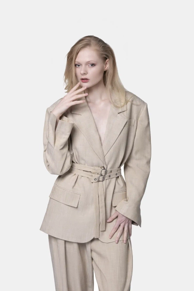 PINKO marynarka oversize Emozioni beżowa