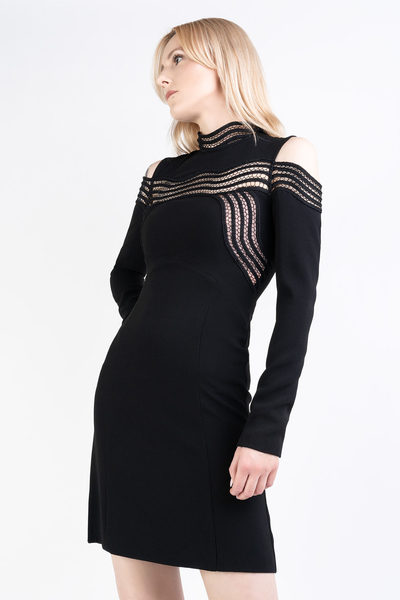 PINKO sukienka z wyciętymi rękawami Antiope czarna