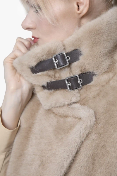 PINKO kamizelka Comodino Cape Coat beżowa