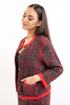 PINKO SWETER czerwony w kratę BELCOLORE