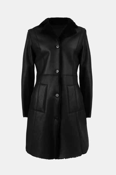 MADDOX płaszcz skórzany damski na guziki