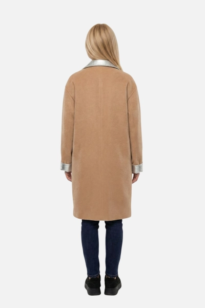 PINKO dwustronny płaszcz Estate Reversible Coat beżowo srebrny 