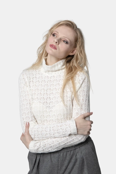 PINKO biały damski golf Rufina Lupetto